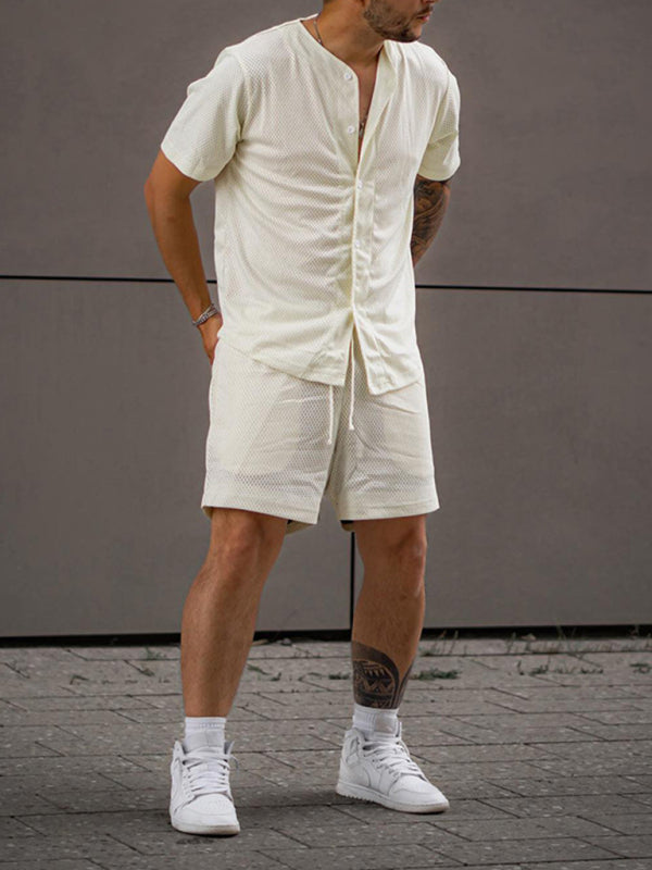 Men's sports suit loose short-sleeved T-shirt shorts sets