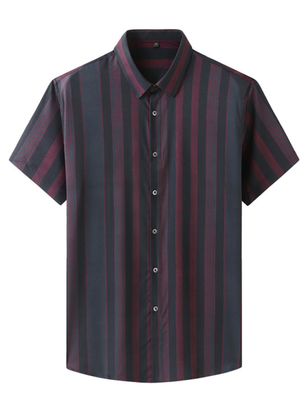 Men's striped short-sleeved shirt