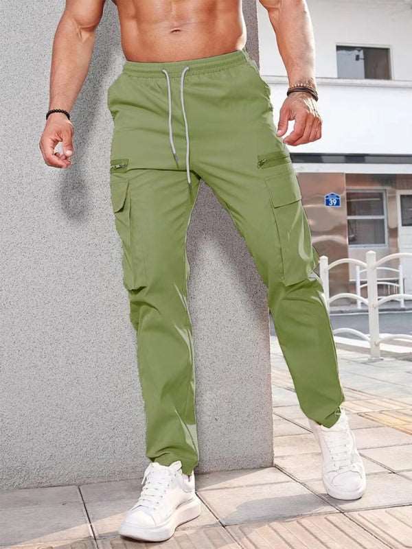 Men's fashionable casual sports zipper decorative overalls