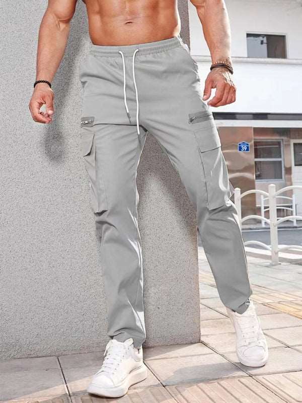 Men's fashionable casual sports zipper decorative overalls