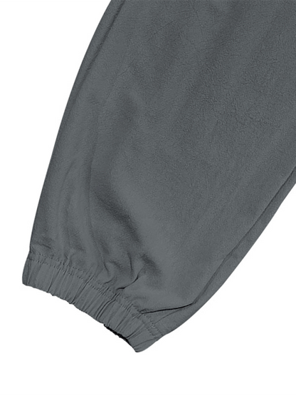 Men's multi-pocket drawstrings, solid color, loose large size drawstring trousers