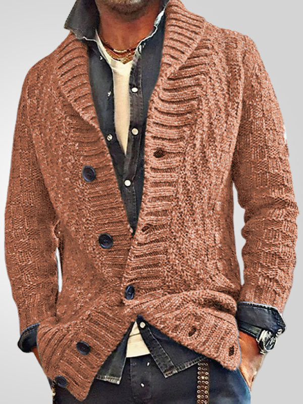 Men's long-sleeved thick needle sweater