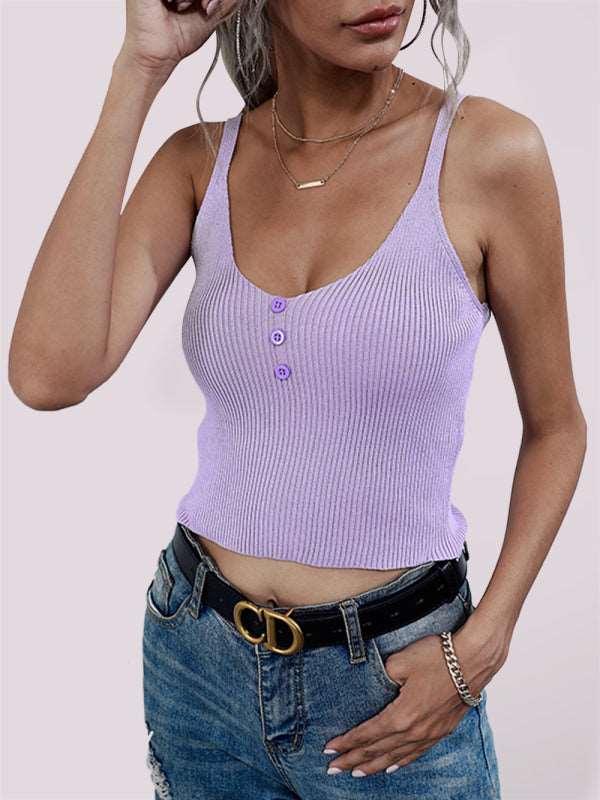 Women's Solid Color Free Throw Rib Crop Tank