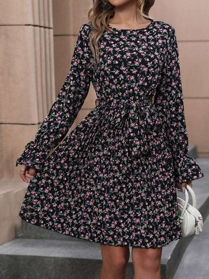 Women's new long sleeve printed dress