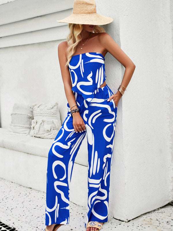 Women's New Style Elegant Fashion Printed Vacation Suit