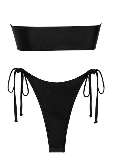 Women's sexy bikini split swimsuit with shiny fabric