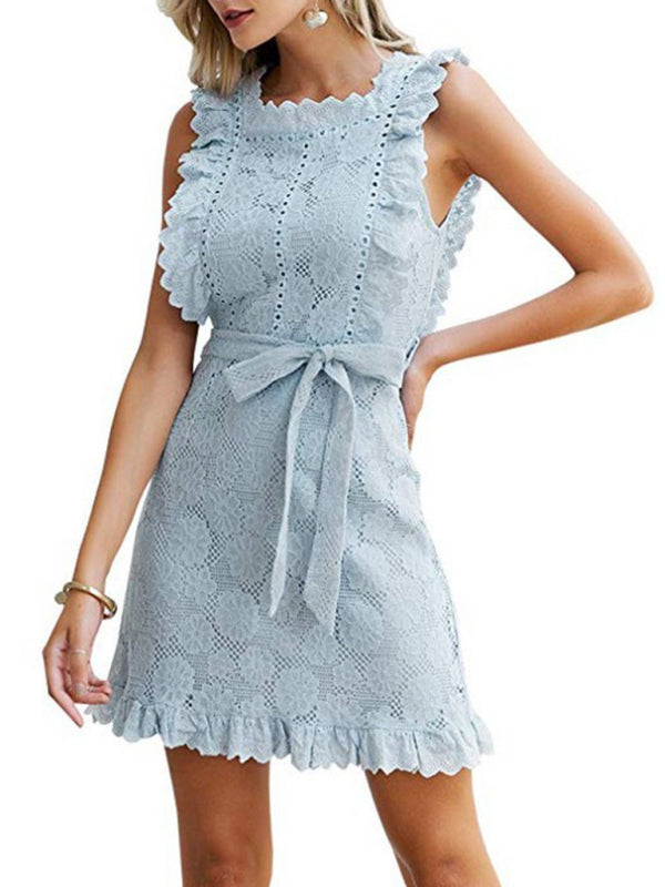 Women's embroidered lace fungus dress