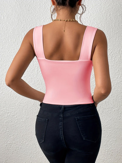 Women's camisole wide shoulder strap sexy slim hot girl sleeveless top