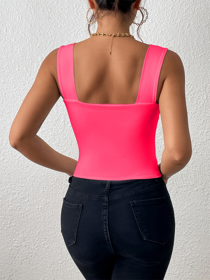 Women's camisole wide shoulder strap sexy slim hot girl sleeveless top