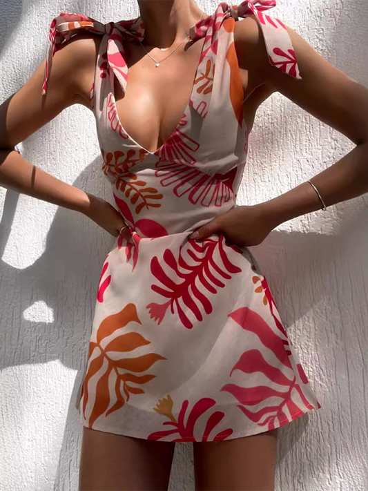 Women's sexy printed short dress