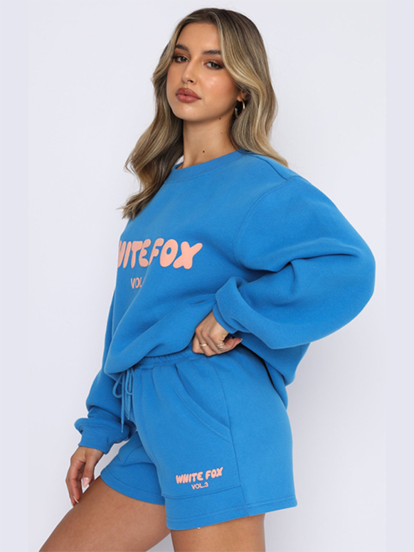 Women's English letter print sweatshirt sweatpants sweater suit