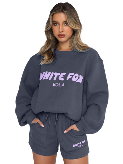 Women's English letter print sweatshirt sweatpants sweater suit