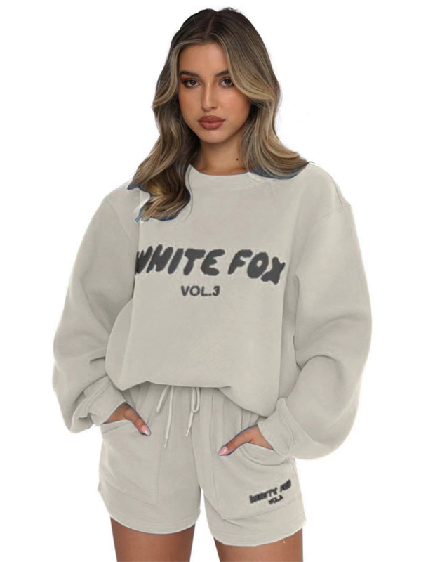 Women's English letter print sweatshirt sweatpants sweater suit