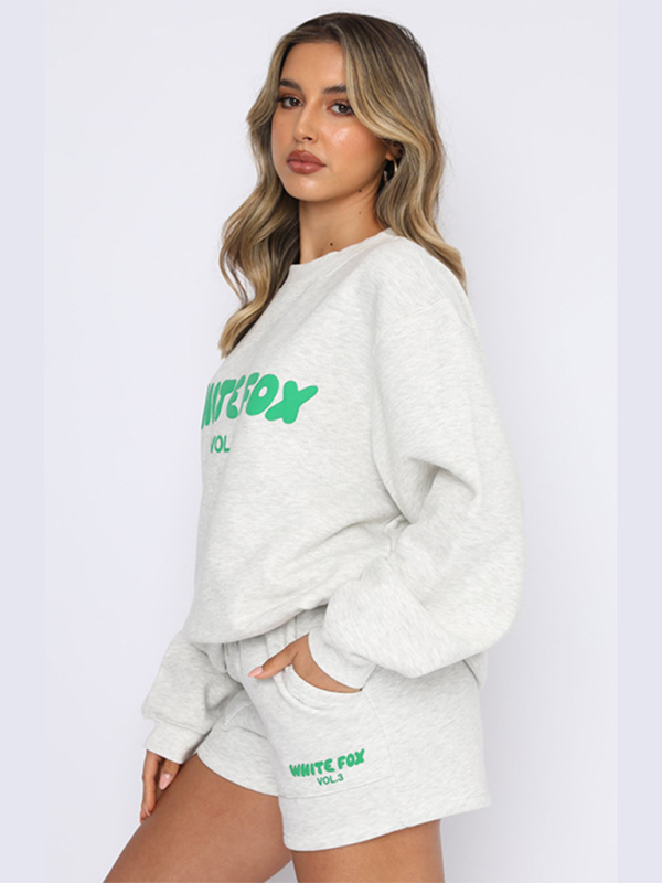 Women's English letter print sweatshirt sweatpants sweater suit