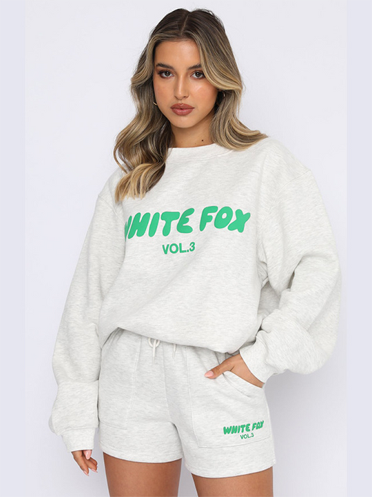 Women's English letter print sweatshirt sweatpants sweater suit