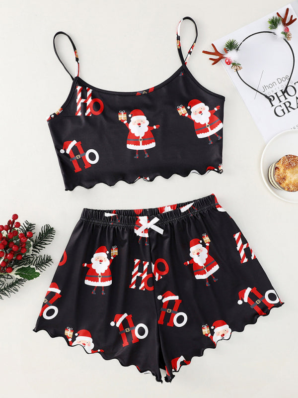 Women's sleeveless shorts, simple and casual two-piece sleepwear