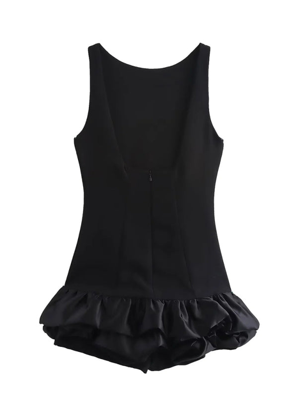 Women's sleeveless short ruffle dress