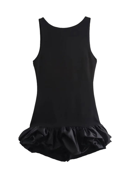 Women's sleeveless short ruffle dress