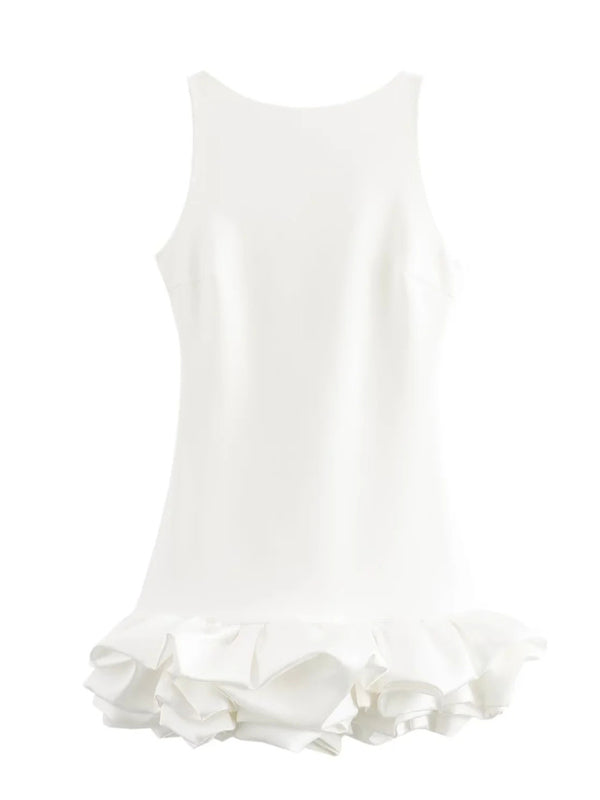 Women's sleeveless short ruffle dress