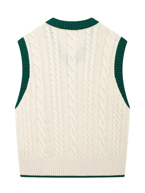 Women's Cable Knit Vest Sweater