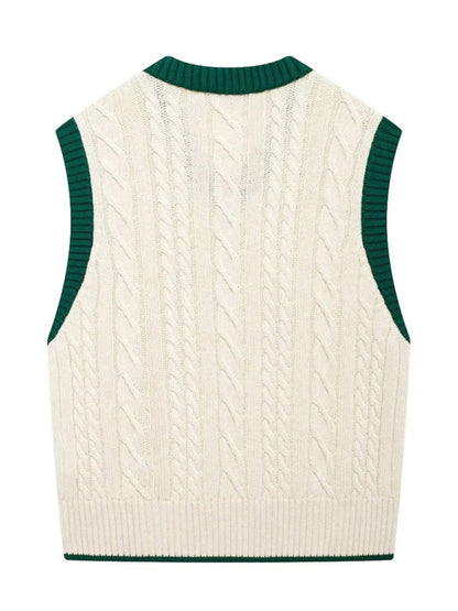 Women's Cable Knit Vest Sweater