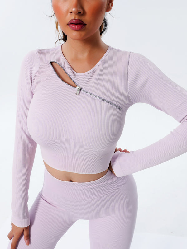 Women's Quick Dry Long Sleeve Seamless Yoga Wear Top