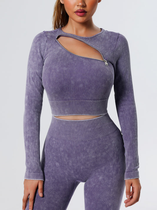 Women's Quick Dry Long Sleeve Seamless Yoga Wear Top