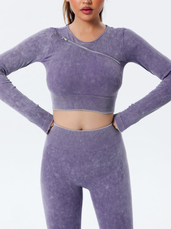 Women's Quick Dry Long Sleeve Seamless Yoga Wear Top