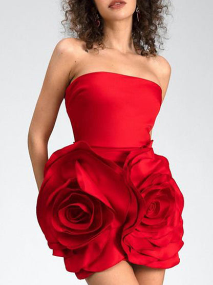 Women's Three-Dimensional Rose Flower Dress