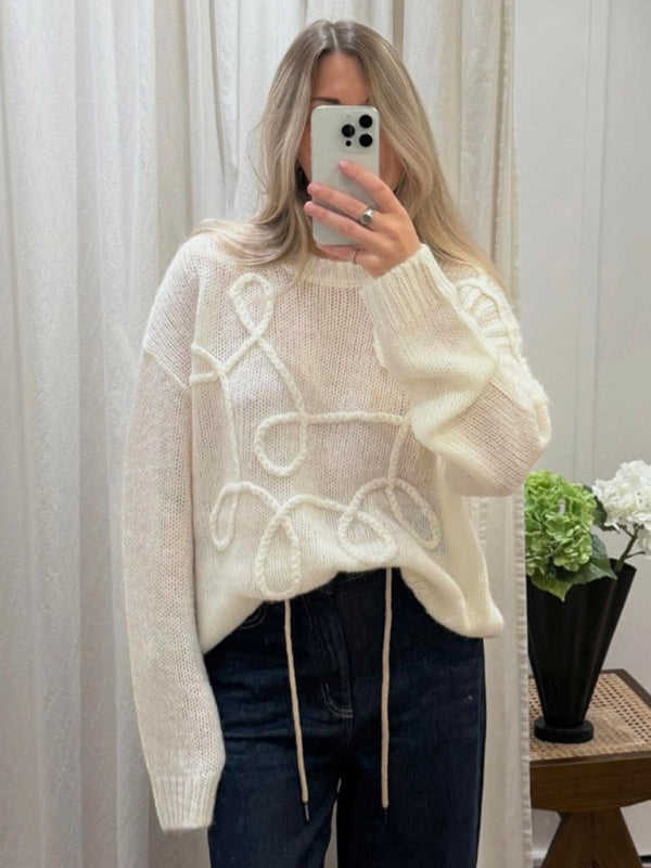 Women's Round Neck Long Sleeve Pullover Sweater