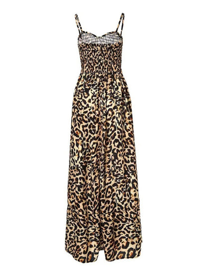 Women's Leopard Print V-Neck Dress