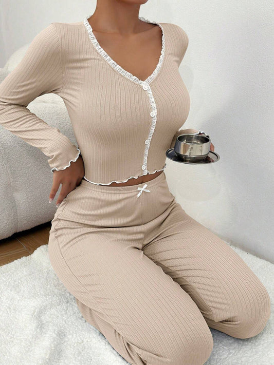 Women's pajamas long sleeves and long pants