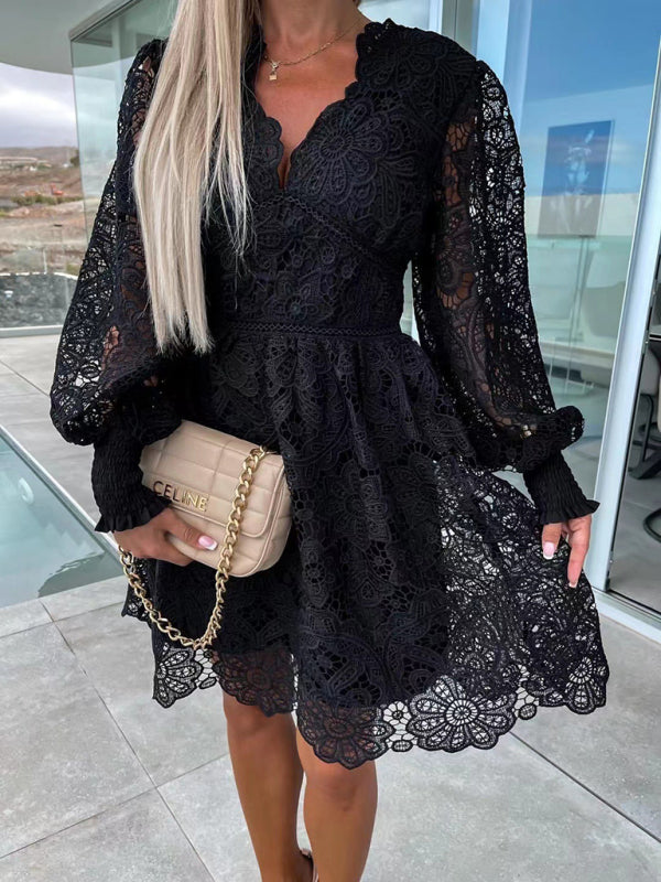 Women's hollow lace dress