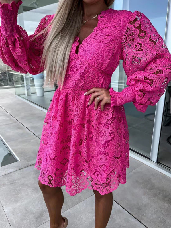 Women's hollow lace dress