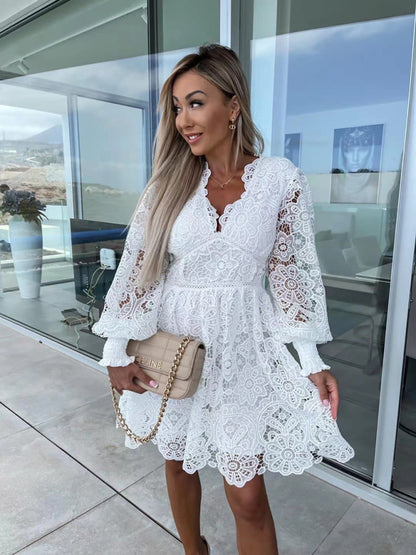 Women's hollow lace dress