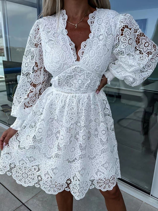 Women's hollow lace dress