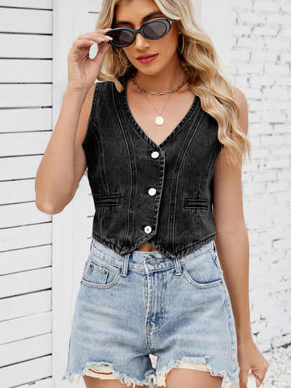 Women's Denim Vest Hot Girl Vest Top