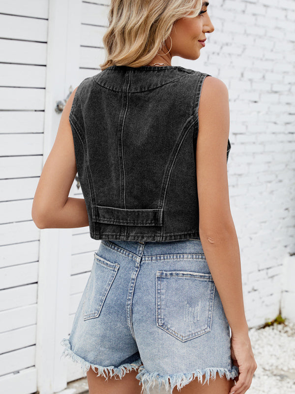 Women's Denim Vest Hot Girl Vest Top