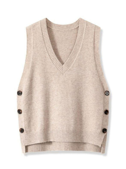 Women's Retro V-neck Knitted Vest