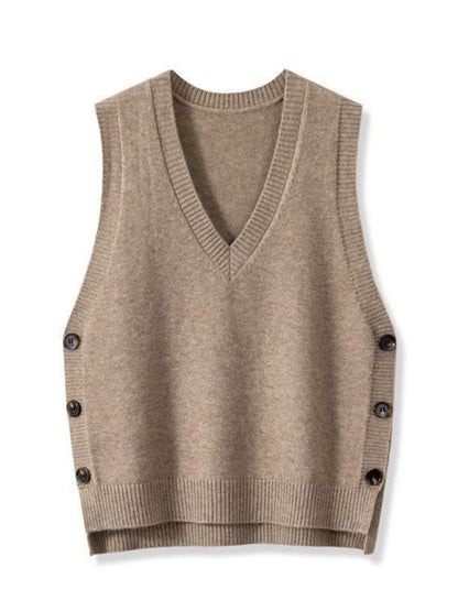 Women's Retro V-neck Knitted Vest