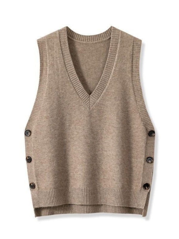 Women's Retro V-neck Knitted Vest