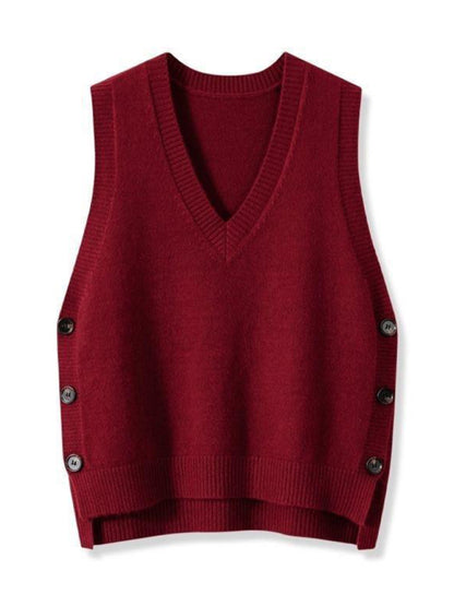 Women's Retro V-neck Knitted Vest