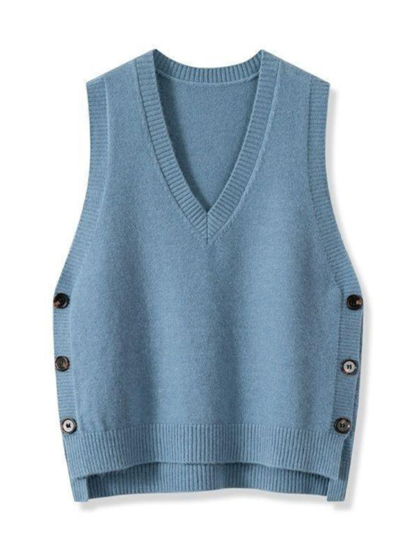 Women's Retro V-neck Knitted Vest