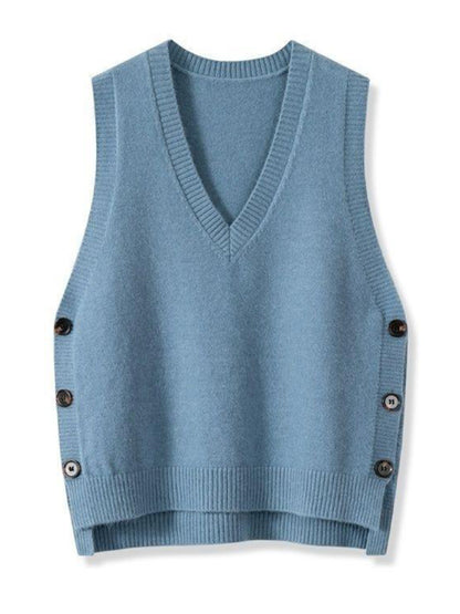 Women's Retro V-neck Knitted Vest