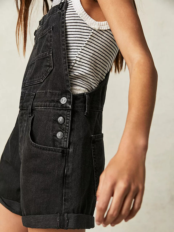 Women's loose multi-pocket overalls rompers