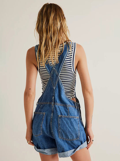 Women's loose multi-pocket overalls rompers