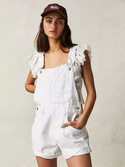 Women's loose multi-pocket overalls rompers