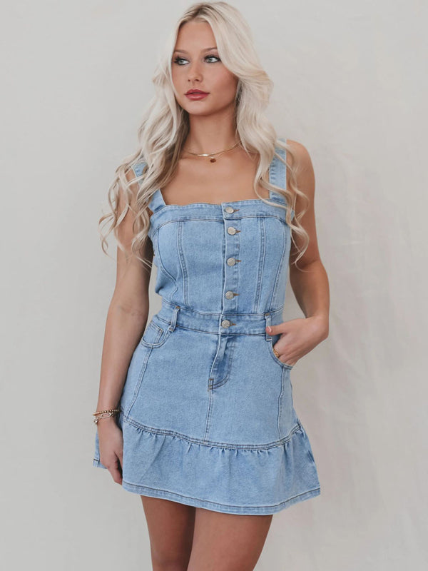 Women's Suspender Hottie Denim Dress