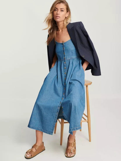 Women's Suspender denim Dress