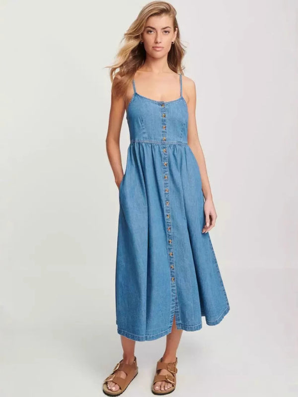 Women's Suspender denim Dress